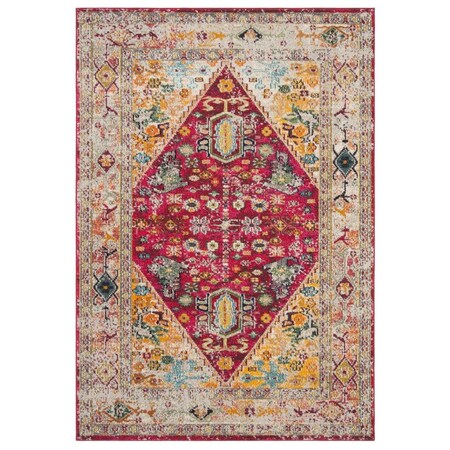Safavieh Monaco Power Loomed Large Rectangle Area Rug Fuchsia & Light Grey - 8 x 10 ft. MNC256R-810